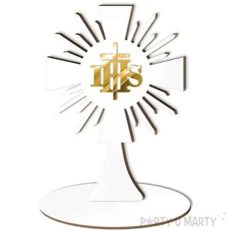 dekoracja laminowana kielich ihs zloty lustrzany 15 x 21 cm