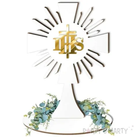 dekoracja laminowana kielich ihs zloty lustrzany 15 x 21 cm