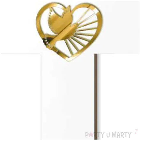 dekoracja laminowana krzyz z golebica zloty lustrzany 15 x 21 cm