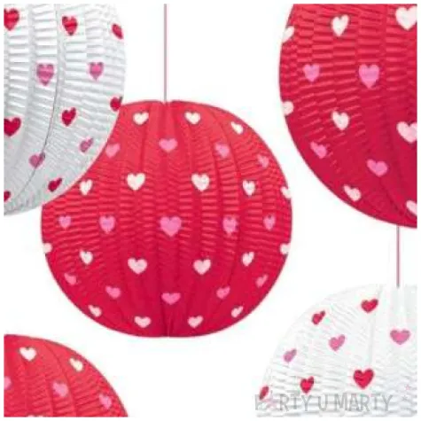 dekoracja lampiony dla zakochanych amscan zestaw