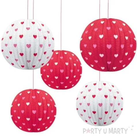 dekoracja lampiony dla zakochanych amscan zestaw