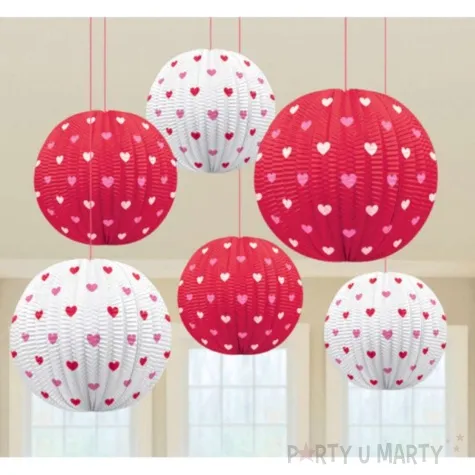 dekoracja lampiony dla zakochanych amscan zestaw
