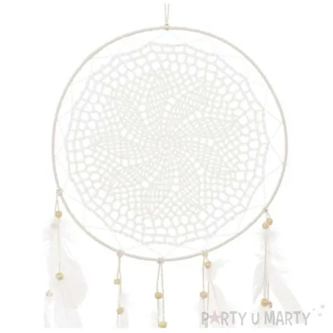 dekoracja lapacz snow indianski zlamana biel partydeco 30x94 cm