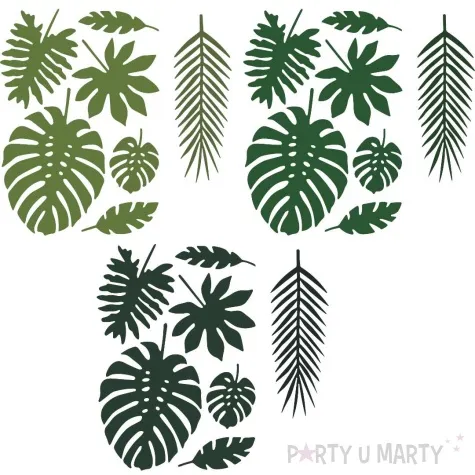 dekoracja liscie tropikalne aloha partydeco 21 szt