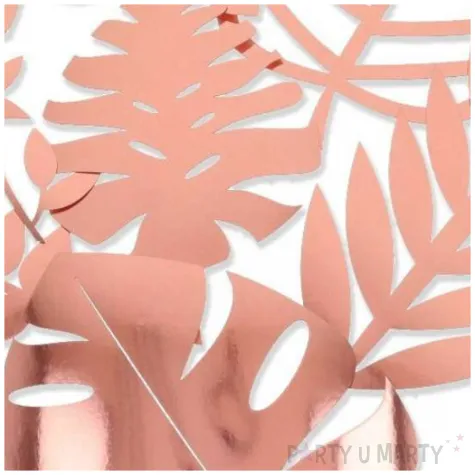 dekoracja lustrzane liscie rose gold dekolo 21 szt