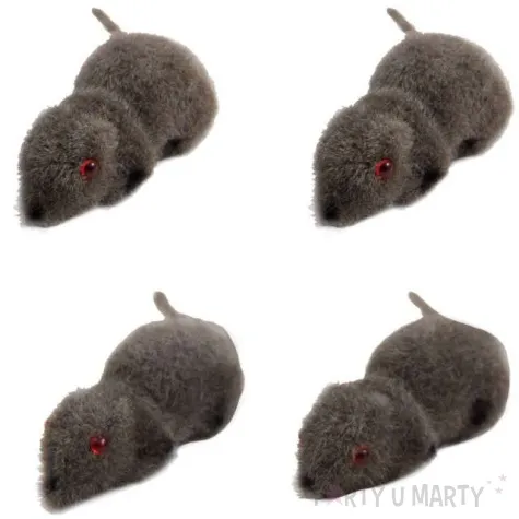 dekoracja mala mysz szara folat 4 szt