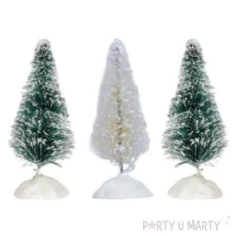 dekoracja male choinki bialo zielone titanum 6 5 cm 3 szt