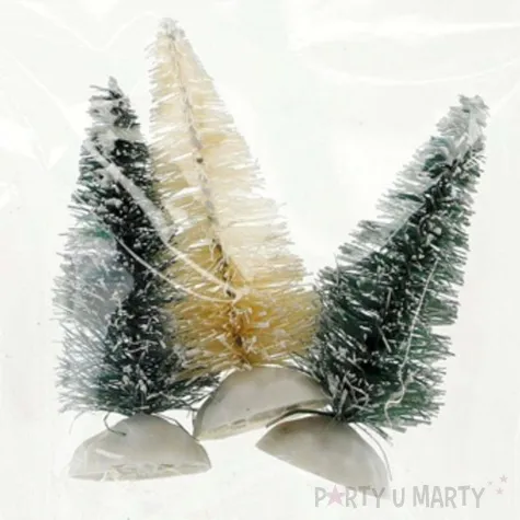 dekoracja male choinki bialo zielone titanum 6 5 cm 3 szt