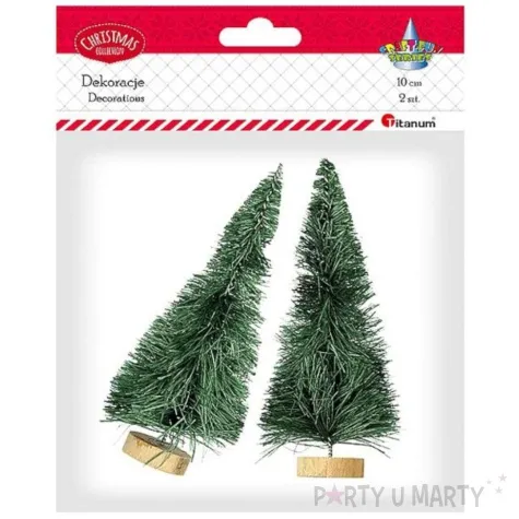 dekoracja male choinki zielone titanum 10 cm 2 szt