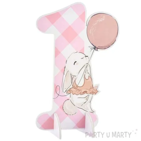 dekoracja mam juz roczek kroliczek rozowa godan