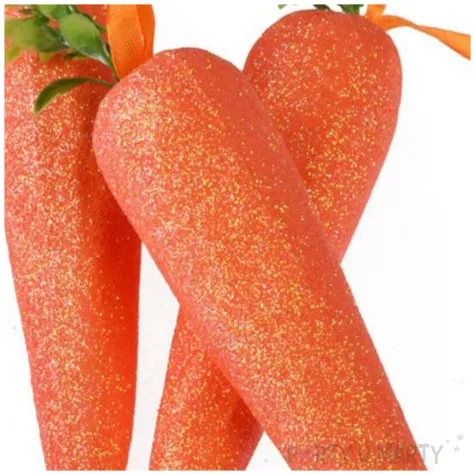 dekoracja marchewki duze oranz brokatowy arpex 3 szt