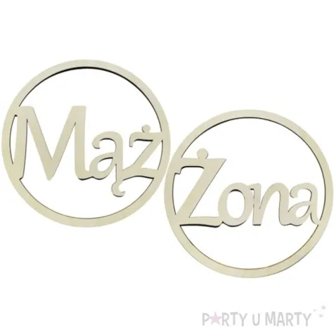 dekoracja maz i zona w kole drewniana godan 42 cm 2 szt