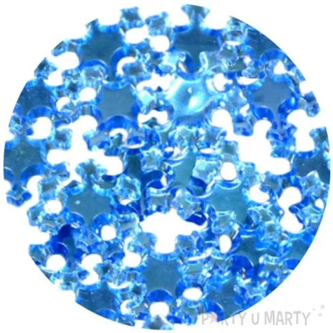 dekoracja metaliczne sniezynki niebieskie arpex 24 szt