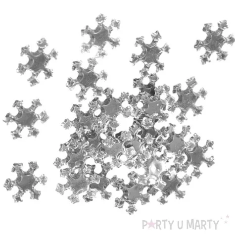 dekoracja metaliczne sniezynki srebrne arpex 24 szt