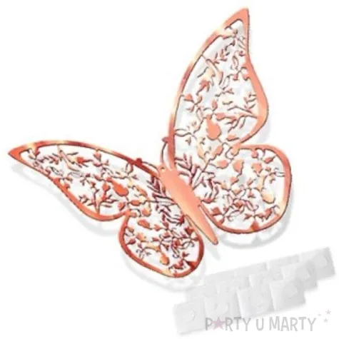 dekoracja motyl 3d rozowe zloto dekoracje polska 12 szt