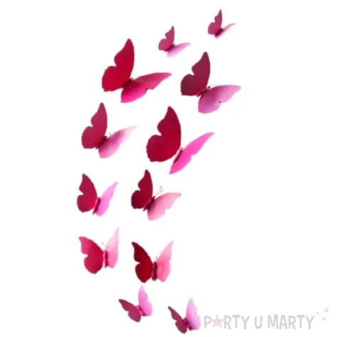 dekoracja motyl 3d rozowy dekoracje polska 12 szt