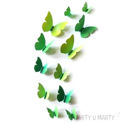 dekoracja motyl 3d zielony dekoracje polska 12 szt
