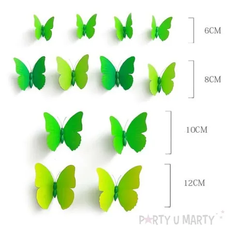 dekoracja motyl 3d zielony dekoracje polska 12 szt