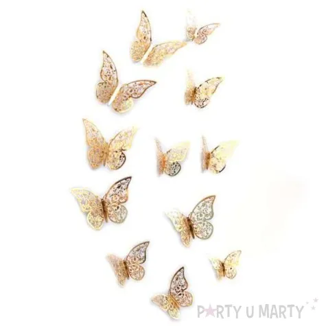 dekoracja motyl 3d zloty dekoracje polska 12 szt