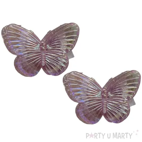 dekoracja motyle 3d rozowy 80x62 mm 2 szt