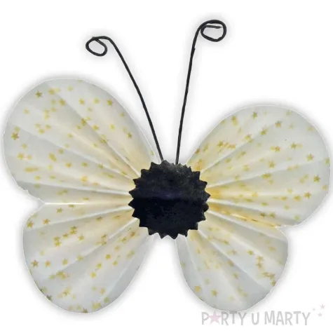 dekoracja motyle papierowe w gwiazdki kremowe titanum 4 5 cm 4 szt