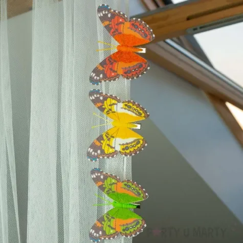 dekoracja motyle z klipsem mix 12 cm 3 szt