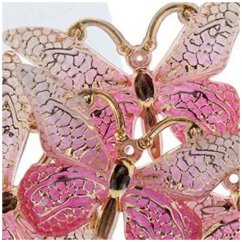 dekoracja motylki samoprzylepne rozowo zloty titanum 4 szt