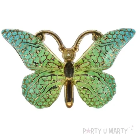 dekoracja motylki samoprzylepne zielono zloty titanum 4 szt