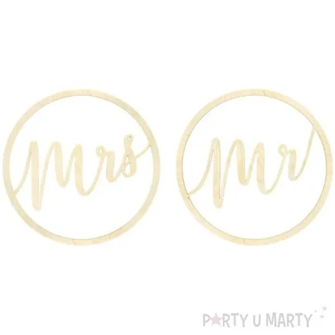dekoracja mr i mrs partydeco 38 cm 2 szt