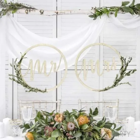 dekoracja mr i mrs partydeco 38 cm 2 szt