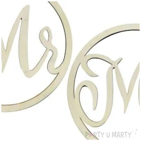 dekoracja mr mrs w kole drewniana godan 42 cm 2 szt