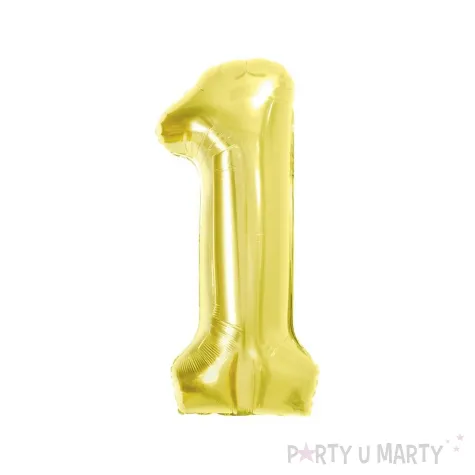 dekoracja na 10 15 16 18 urodziny balon foliowy cyfra 1osiemnastka zloty jasny duzy 33 dgt