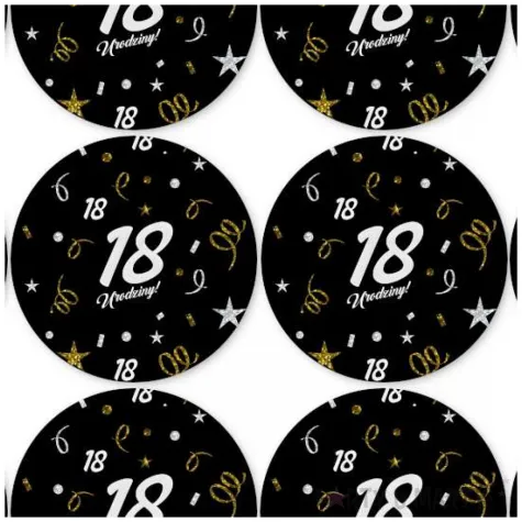 dekoracja na 18 urodziny osiemnastke papierowe podkladki pod kubki 18 glamour czarne 12 szt