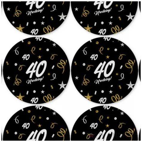 dekoracja na 40 urodziny papierowe podkladki pod kubki 40 glamour czarne 12 szt