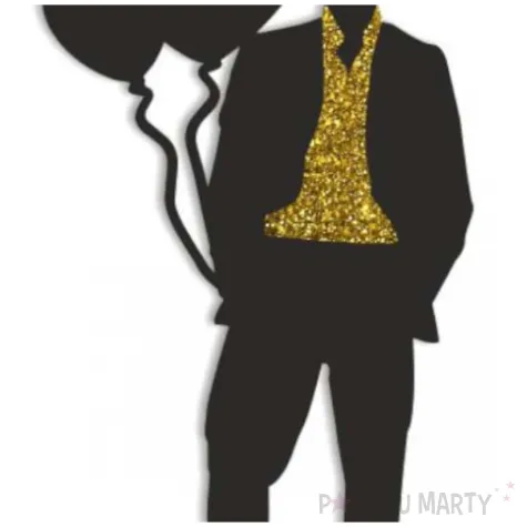 dekoracja na 40 urodziny topper papierowy hot man balony czarny zloty brokat 6 5