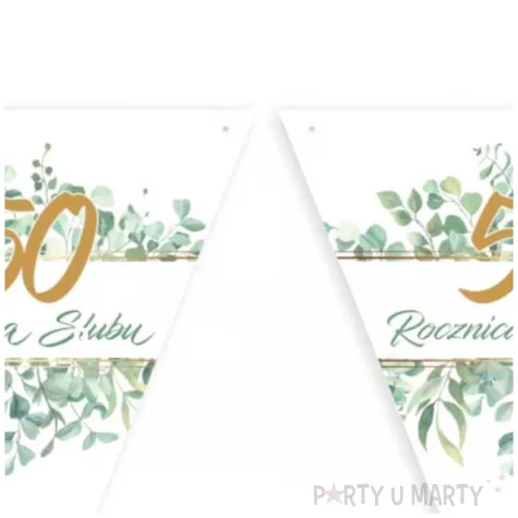 dekoracja na 50 rocznice slubu baner girlanda papierowa zlote gody 3 6 m