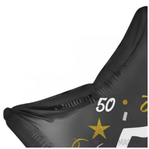 dekoracja na 50 urodziny balon foliowy gwiazda glamour czarny 18 str