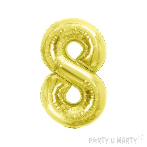 dekoracja na 8 18 80 85 urodziny balon foliowy cyfra 8 osiemnastka zloty ciemny duzy 33 dgt