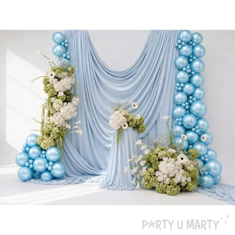 dekoracja na baby shower chrzest chlopca urodziny balony glossy metaliczne niebieskie 5 x50
