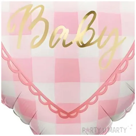 dekoracja na baby shower girl balon foliowy baby serce rozowy jasny 18 hrt