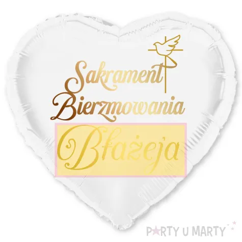dekoracja na bierzmowanie balon foliowy sakrament golebica personalizacja bialy 18 hrt