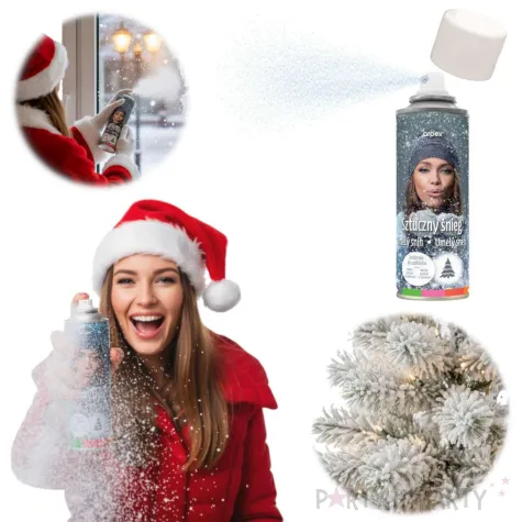 dekoracja na boze narodzenie swieta sztuczny snieg spray na choinke okno 125 ml