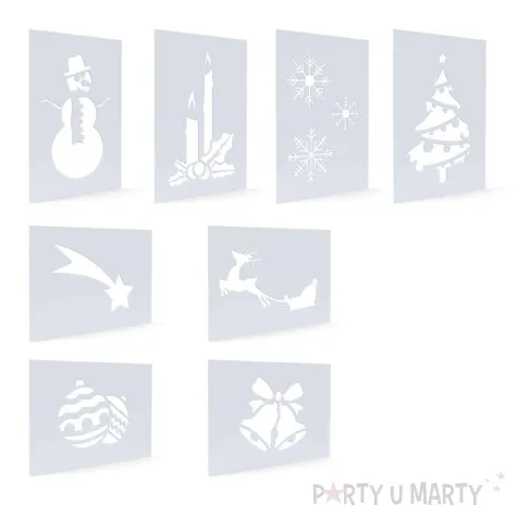 dekoracja na boze narodzenie swieta zestaw szablony okienne i sztuczny snieg w sprayu