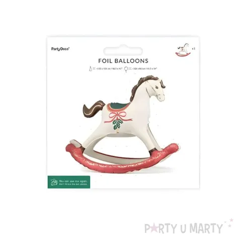 dekoracja na boze nrodzenie balon foliowy kon na biegunach stojacy ozdoba swiateczna 46