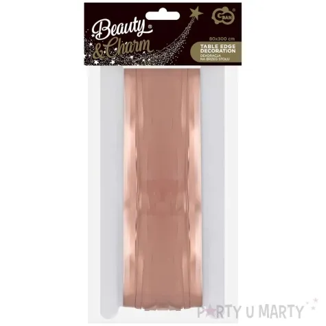 dekoracja na brzeg stolu fredzle rose gold godan 80 x 300 cm