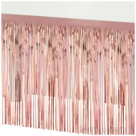dekoracja na brzeg stolu fredzle rose gold godan 80 x 300 cm