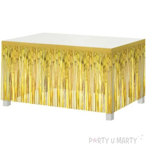 dekoracja na brzeg stolu fredzle zloty godan 80 x 300 cm
