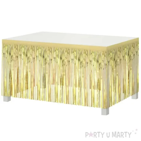 dekoracja na brzeg stolu fredzle zloty jasny godan 80 x 300 cm