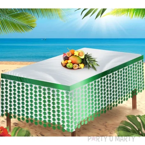 dekoracja na brzeg stolu hawaje liscie palmy i monstery guirca 70 x 400 cm