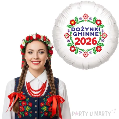 dekoracja na dozynki gminne 2026 balon foliowy kwiaty ludowe ozdoba do girlandy 18 rnd